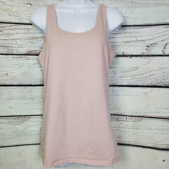 Maurices Women’s M Light Pink Cotton Blend Ribbed Tank Top Stretch Basic Layerin - Picture 1 of 6